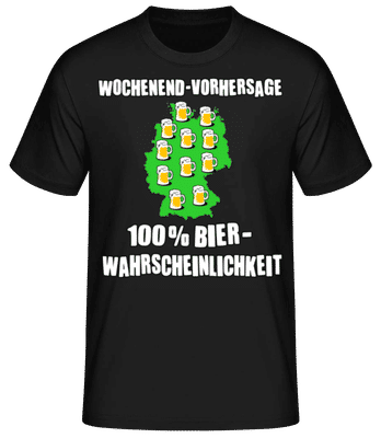 Wochenend Vorhersage Bier - Männer Basic T-Shirt - Schwarz - Vorne