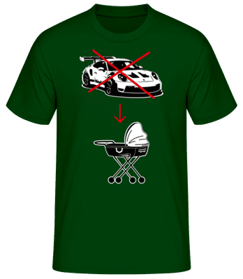 Porsche vs stroller pram - Men's Basic T-Shirt - Bottle green - Front