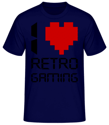 I Love Retro Gaming - Men's Basic T-Shirt - Navy - Front