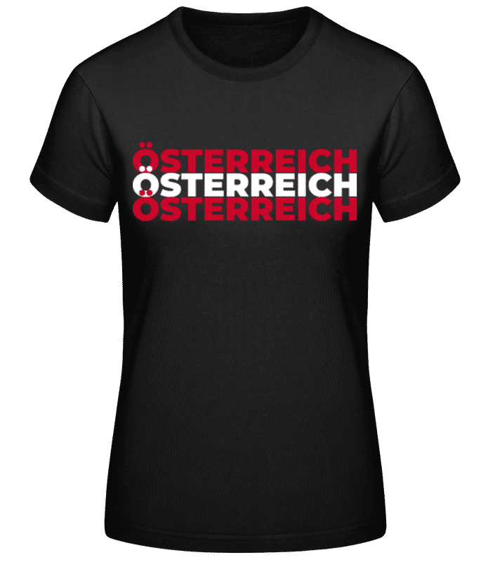 Vorschau: Österreich - Frauen Basic T-Shirt - Schwarz - Vorne