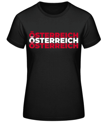 Österreich - Frauen Basic T-Shirt - Schwarz - Vorne