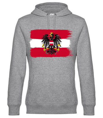 Drapeau Autriche - Sweat à capuche premium Unisexe - Gris chiné - Devant