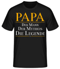 Papa Der Mann Der Mythos Die Legende - Männer Basic T-Shirt - Schwarz - Vorne