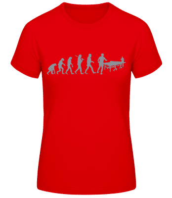 Evolution Of Table Tennis - Dámske basic tričko - Červená - Predné