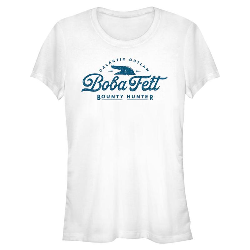 Náhled: Star Wars - Book of Boba Fett - Logo Galatic Outlaw Boba Fett - Dámské Tričko - Bílá - Napřed