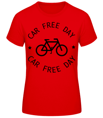 Car Free Day - Women's Basic T-Shirt - Red - Front