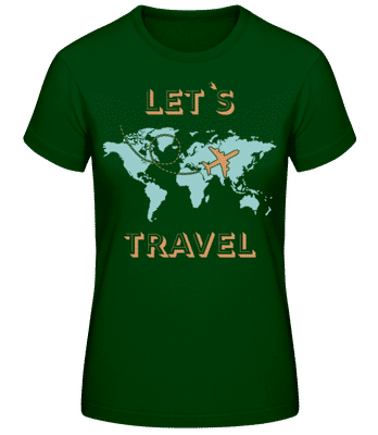 Let Us Travel - Frauen Basic T-Shirt - Flaschengrün - Vorne