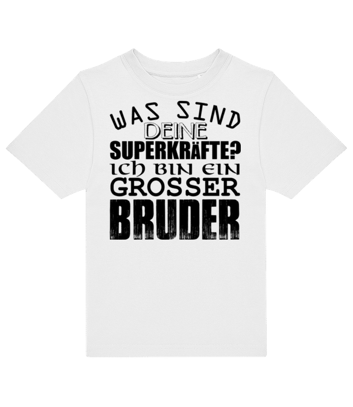 Vorschau: Superkräfte Grosser Bruder - Kinder T-Shirt B&C - Weiß - Vorne