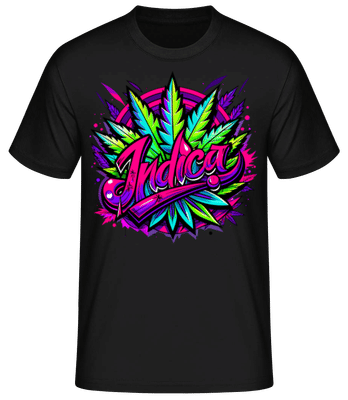 Cannabis Indica - Männer Basic T-Shirt - Schwarz - Vorne