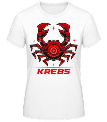 Mecha Roboter Sternzeichen Krebs - Frauen Basic T-Shirt - Weiß - Vorne