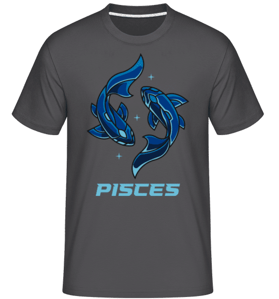 Aperçu: Mecha Robotic Zodiac Sign Pisces -  T-Shirt Shirtinator homme - Anthracite - Devant