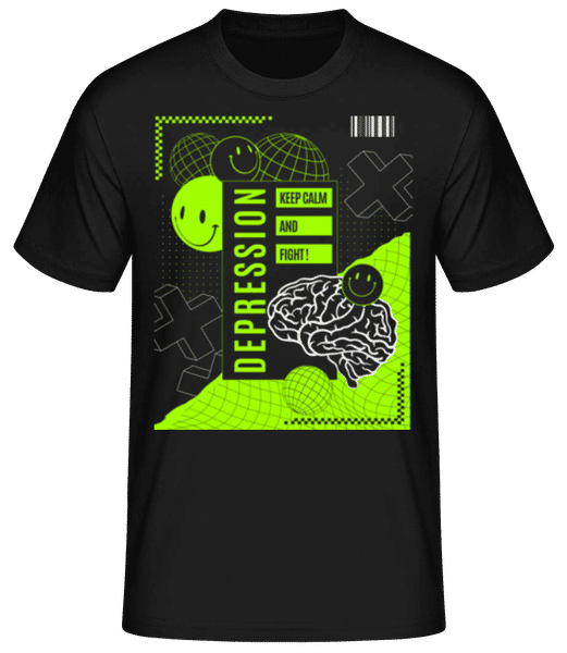 Aperçu: Fight Depression - T-shirt standard Homme - Noir - Devant