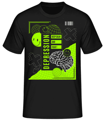Fight Depression - T-shirt standard Homme - Noir - Devant