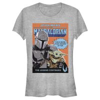 Star Wars - The Mandalorian - Mandalorian & the Child Signed Up For Poster - Mujeres Camiseta - Gris moteado - delante