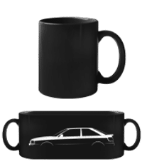 'Audi S2 Coupe' Silhouette - Black Mug - Black - Front