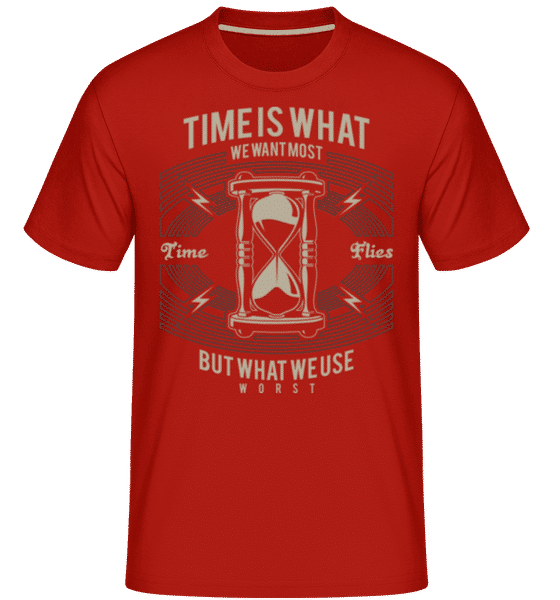 Aperçu: Time -  T-Shirt Shirtinator homme - Rouge - Devant