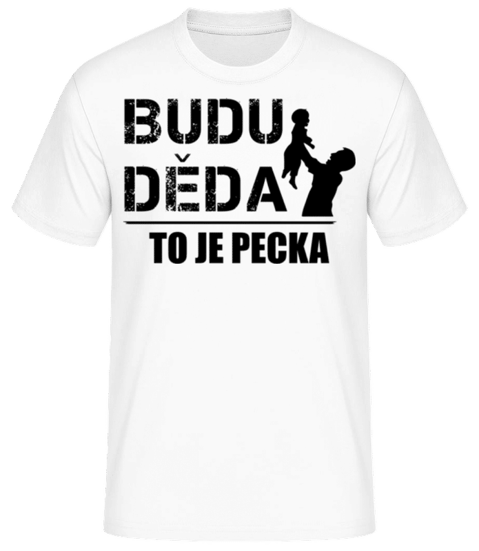 Náhled: Budu Děda To Je Pecka - Pánské basic tričko - Bílá - Napřed