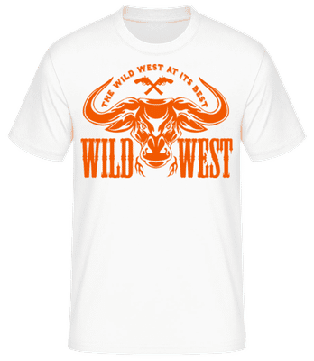 Wild West Horns - Männer Basic T-Shirt - Weiß - Vorne