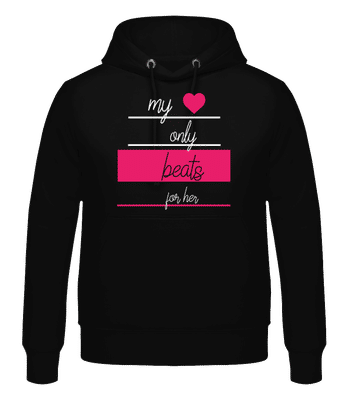 My Love Only Beats For Her - Men's Hoodie - Black - Front