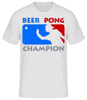 Beer Pong Champion - Pánské basic tričko - Melírově šedá - Napřed