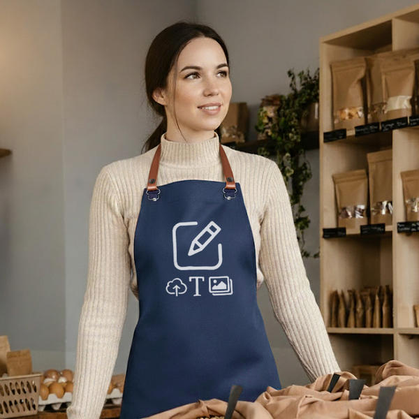 Aperçu: Tablier de cuisine premium - Bleu marine