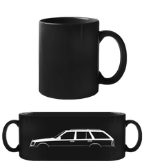 'Mercedes-Benz 300TD S124' Silhouette · Taza negra