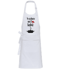 Kochen Mit Liebe - Profi Kochschürze - Weiß - Vorne
