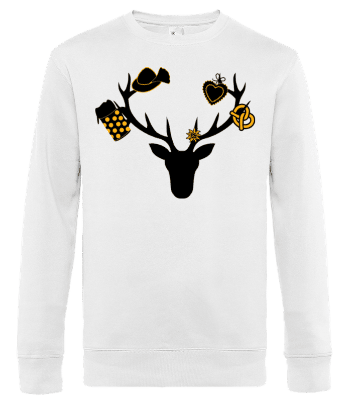 Vorschau: Bayerischer Hirsch - Männer Standard Pullover - Weiß - Vorne