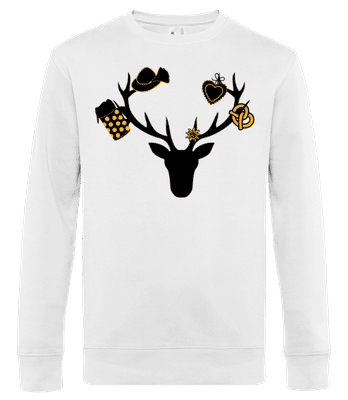 Bayerischer Hirsch - Männer Standard Pullover - Weiß - Vorne