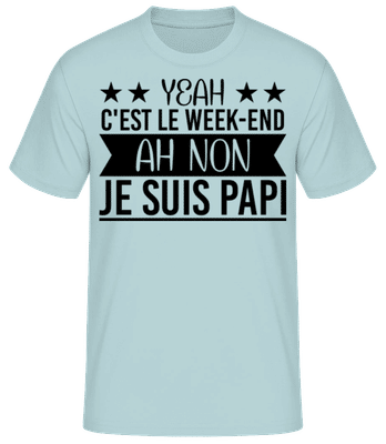 Le Week-End Papi - T-shirt homme B&C - Menthe verte - Devant