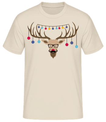 Christmas Reindeer - Men's Basic T-Shirt - Cream - Front