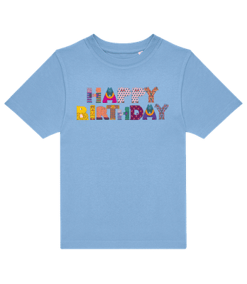 Lettres Joyeux Anniversaire - T-shirt enfants B&C - Bleu clair - Devant