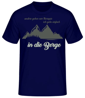 Ich Gehe In Die Berge - Männer Basic T-Shirt - Marine - Vorne