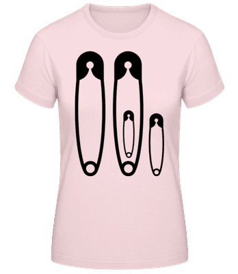 Family Safety Pins - Women's Basic T-Shirt - Pink - Front