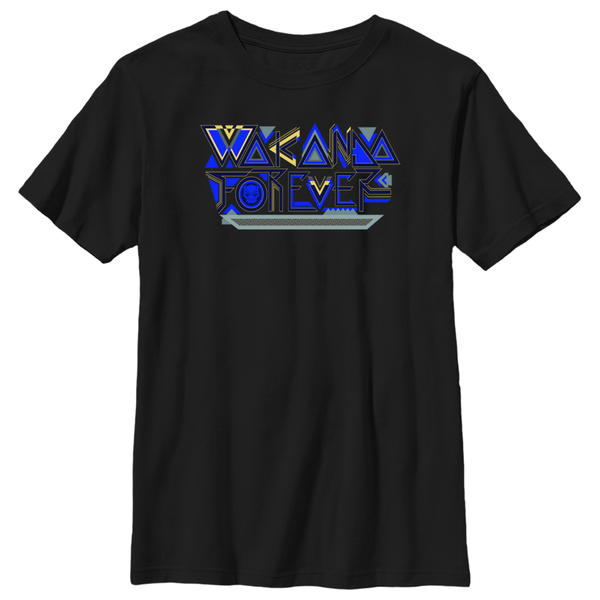 Marvel - Panthère noire Wakanda pour toujours - Logo Wakanda Forever Pattern - Enfant T-shirt - Noir - Devant