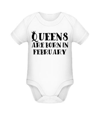Queens sa rodí vo februári - Bio body pre deti - Biela - Predné