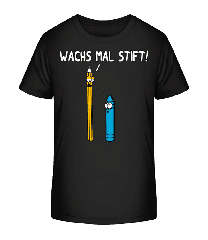 Vorschau: Wachs Mal Stift - Kinder Bio T-Shirt Stanley Stella 2.0 - Schwarz - Vorne