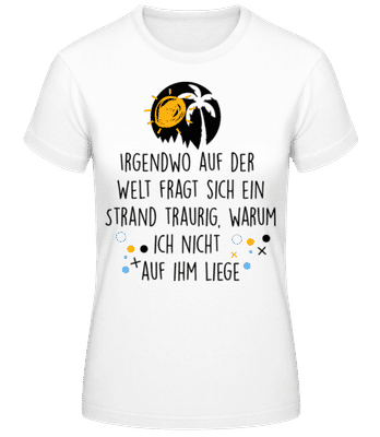 Trauriger Strand - Frauen Basic T-Shirt - Weiß - Vorne