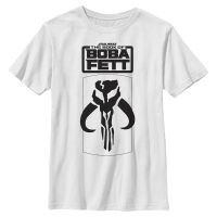 Star Wars - Book of Boba Fett - Logo Mandalorian Skull - Kids T-Shirt - White - Front