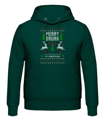 Merry Drunk I Am  Christmas - Männer Hoodie - Flaschengrün - Vorne