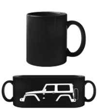 'Jeep Wrangler (JK)' Silhouette - Black Mug - Black - Front