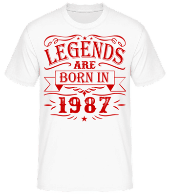 Legends Are Born In 1987 Red - Pánské basic tričko - Bílá - Napřed