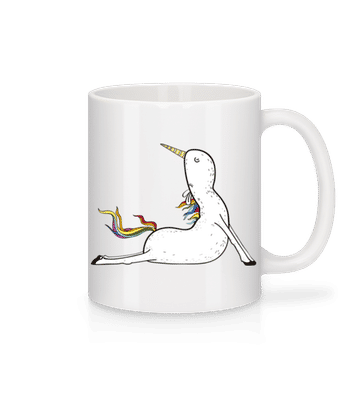 Yoga Licorne En Prière - Mug en céramique blanc - Blanc - Devant