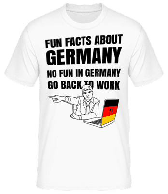 Fun Facts Germany - Pánské basic tričko - Bílá - Napřed