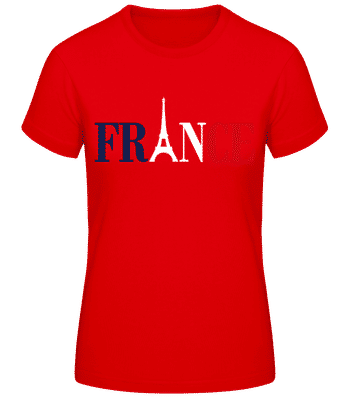 France Paris Tour Eiffel Drapeau - T-shirt standard Femme - Rouge - Devant