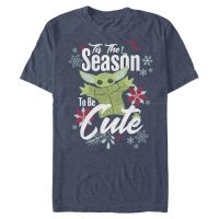 Star Wars - The Mandalorian - The Child Cute Season - Christmas - Men's T-Shirt - Heather navy - Front