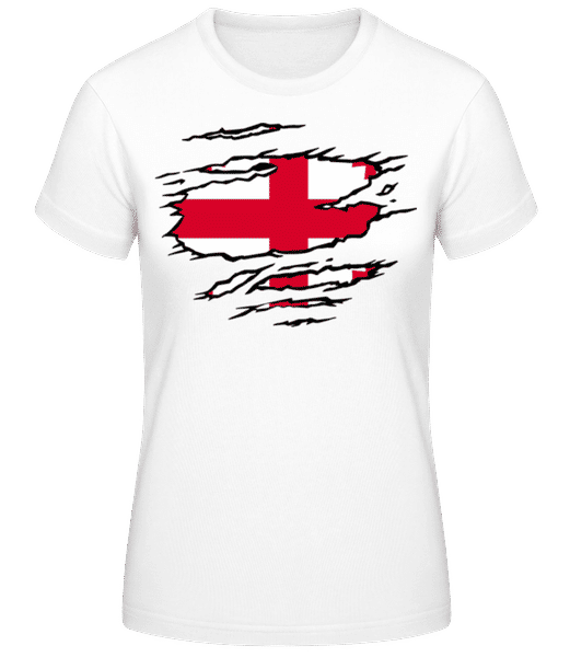 Aperçu: Drapeau Déchiré De Géorgie - T-shirt standard Femme - Blanc - Devant