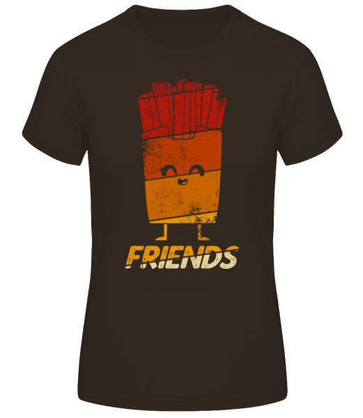 Preview: Best Friends Fries - Women's Basic T-Shirt - Brown - Front