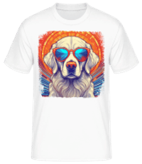 Golden Retriever Hippie Look - Männer Basic T-Shirt - Weiß - Vorne