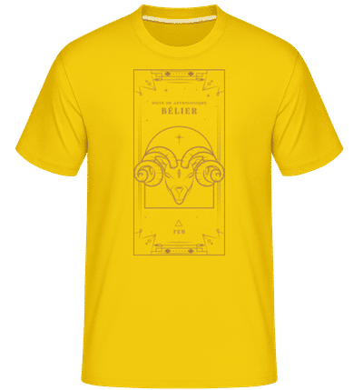 Art Déco Signe Astrologique Bélier -  T-Shirt Shirtinator homme - Jaune doré - Devant